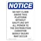 Signmission OSHA Notice, 5" Height, Do Not Climb Above This Platform Sign, 5" X 3.5", Portrait OS-NS-D-35-V-11090 - alternate 1